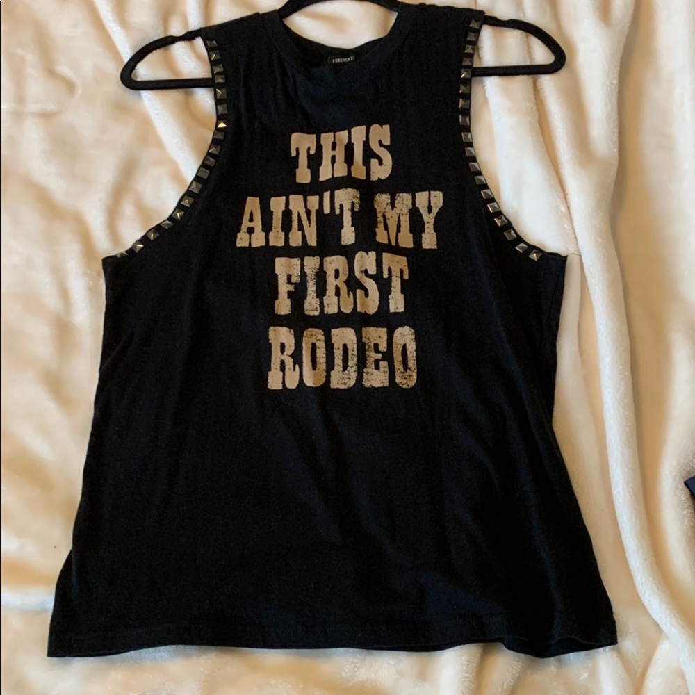 Forever 21 Black Tank Top with Studded Details